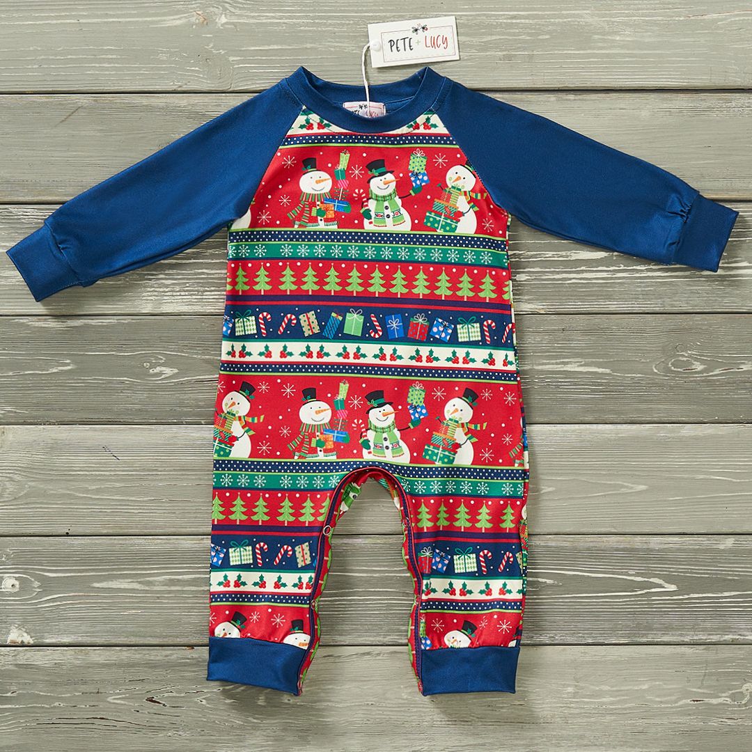 Festive Frosty Infant Romper Pete + Lucy Wholesale