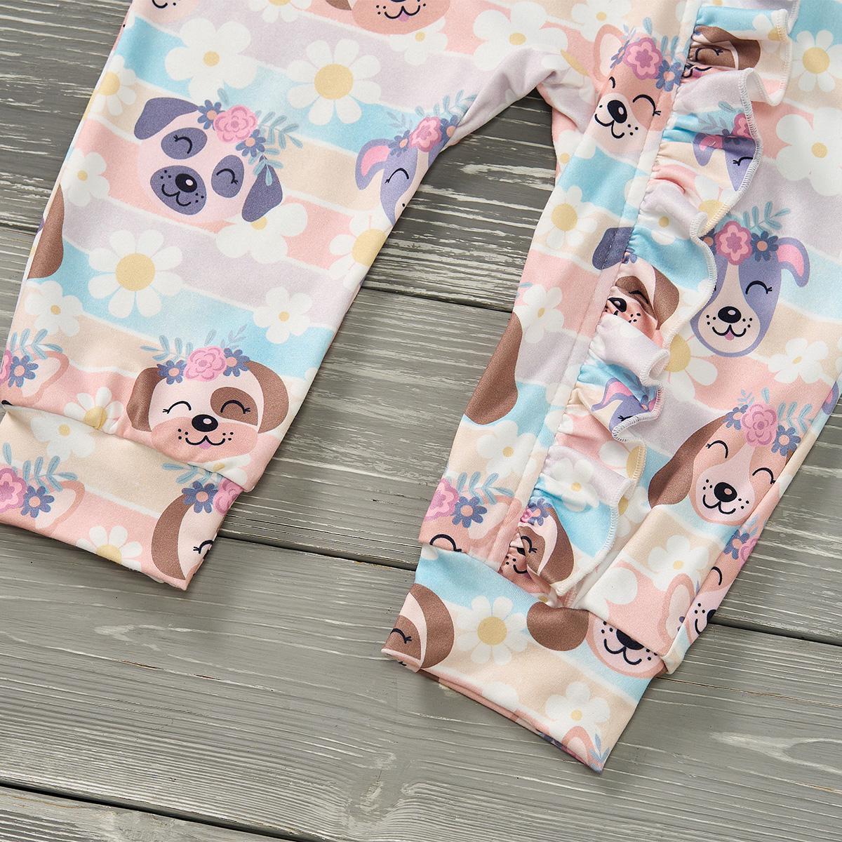 Puppy Blossoms - Girl Infant Romper