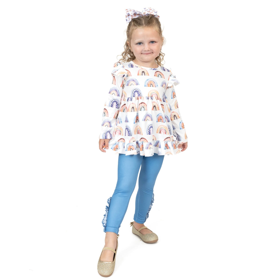 Watercolor Rainbows - Pant Set (Blue)