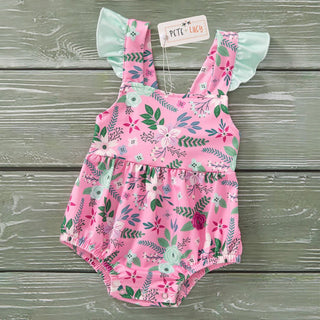 Raspberry Petals - Girl Romper