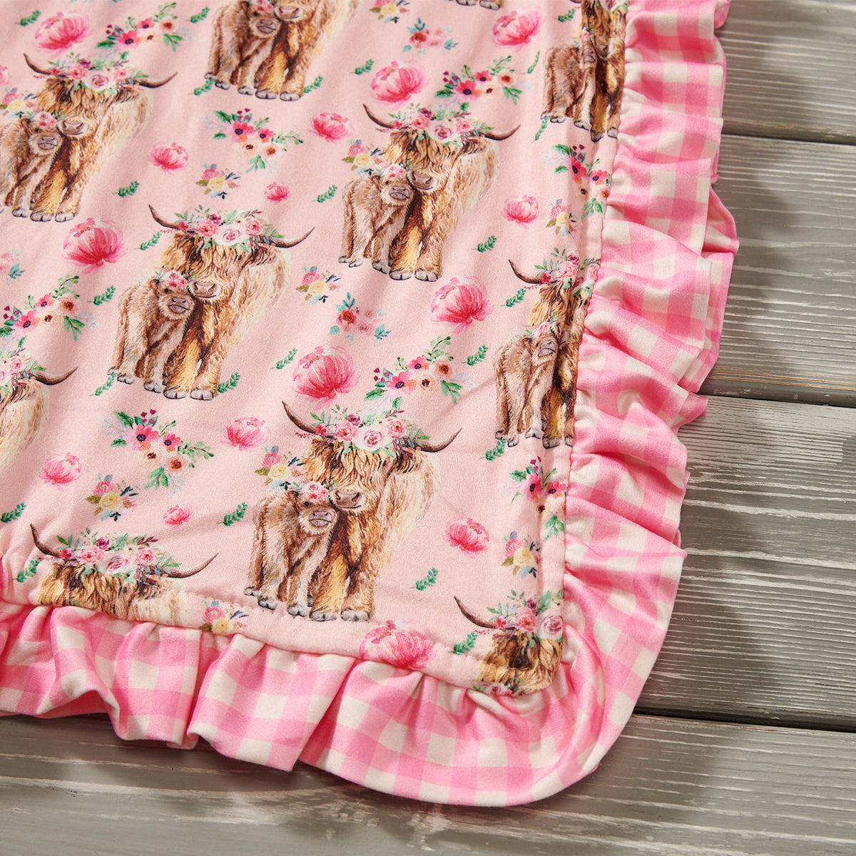 Cows and Roses + Sibling - Minky Blanket