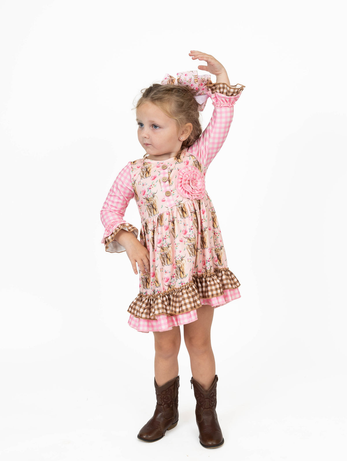 Cows and Roses + Sibling - Girl Dress