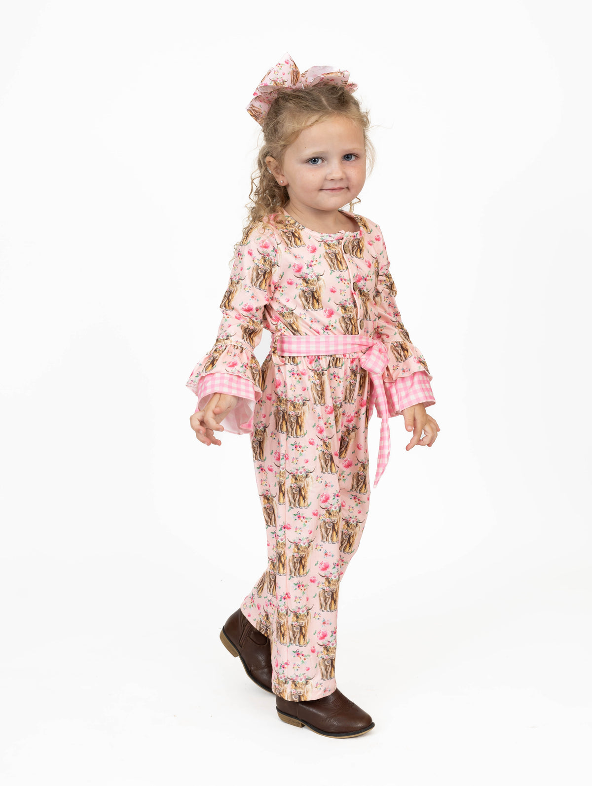Cows and Roses + Sibling - Girl Jumpsuit