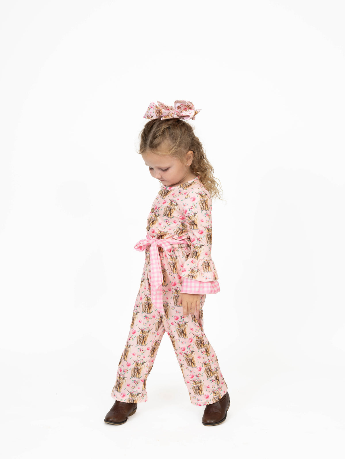 Cows and Roses + Sibling - Girl Jumpsuit