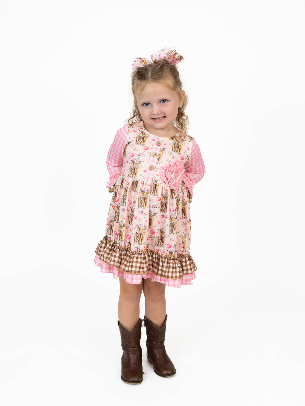 Cows and Roses + Sibling - Girl Dress
