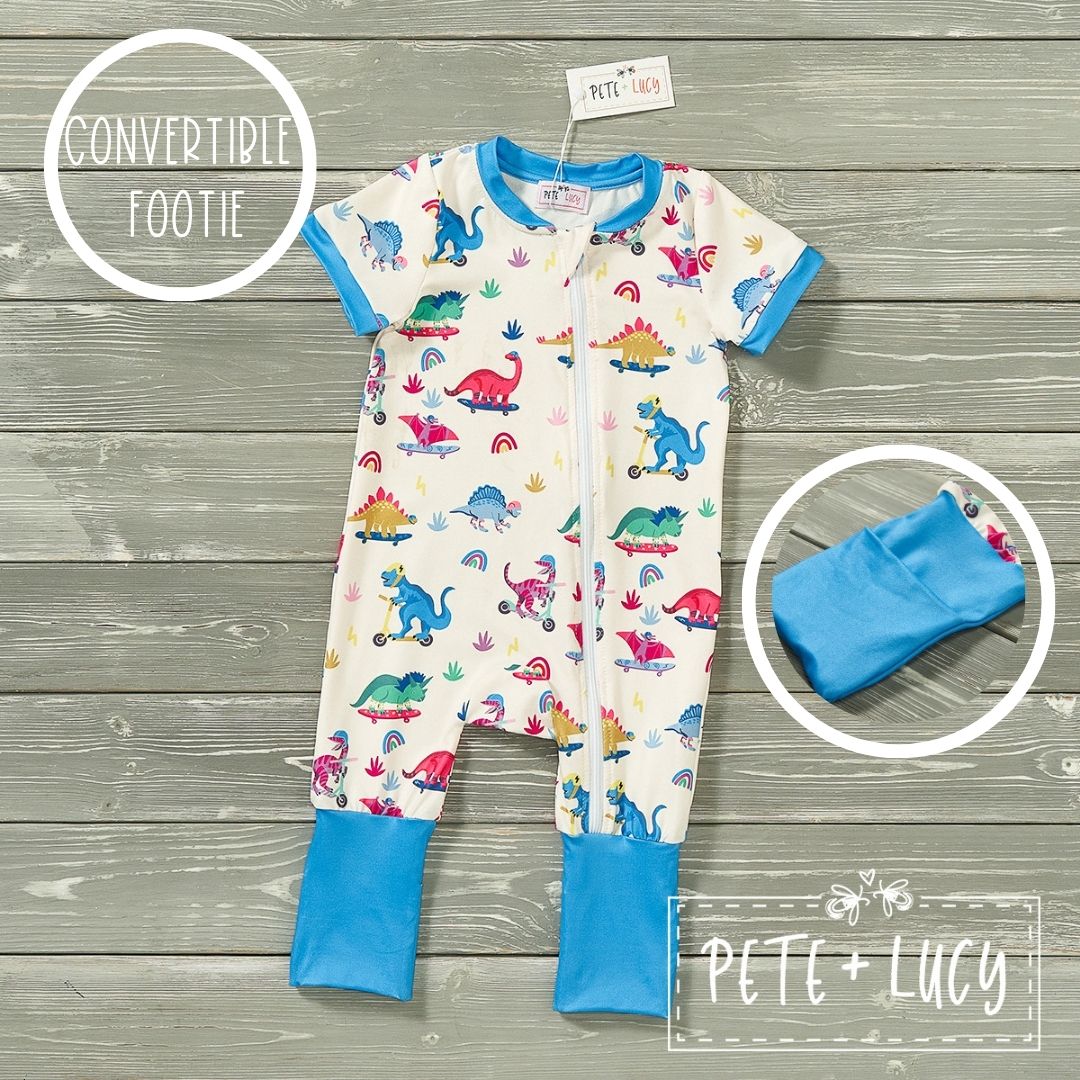 Dino Party: Unisex Zip-Up Infant Romper