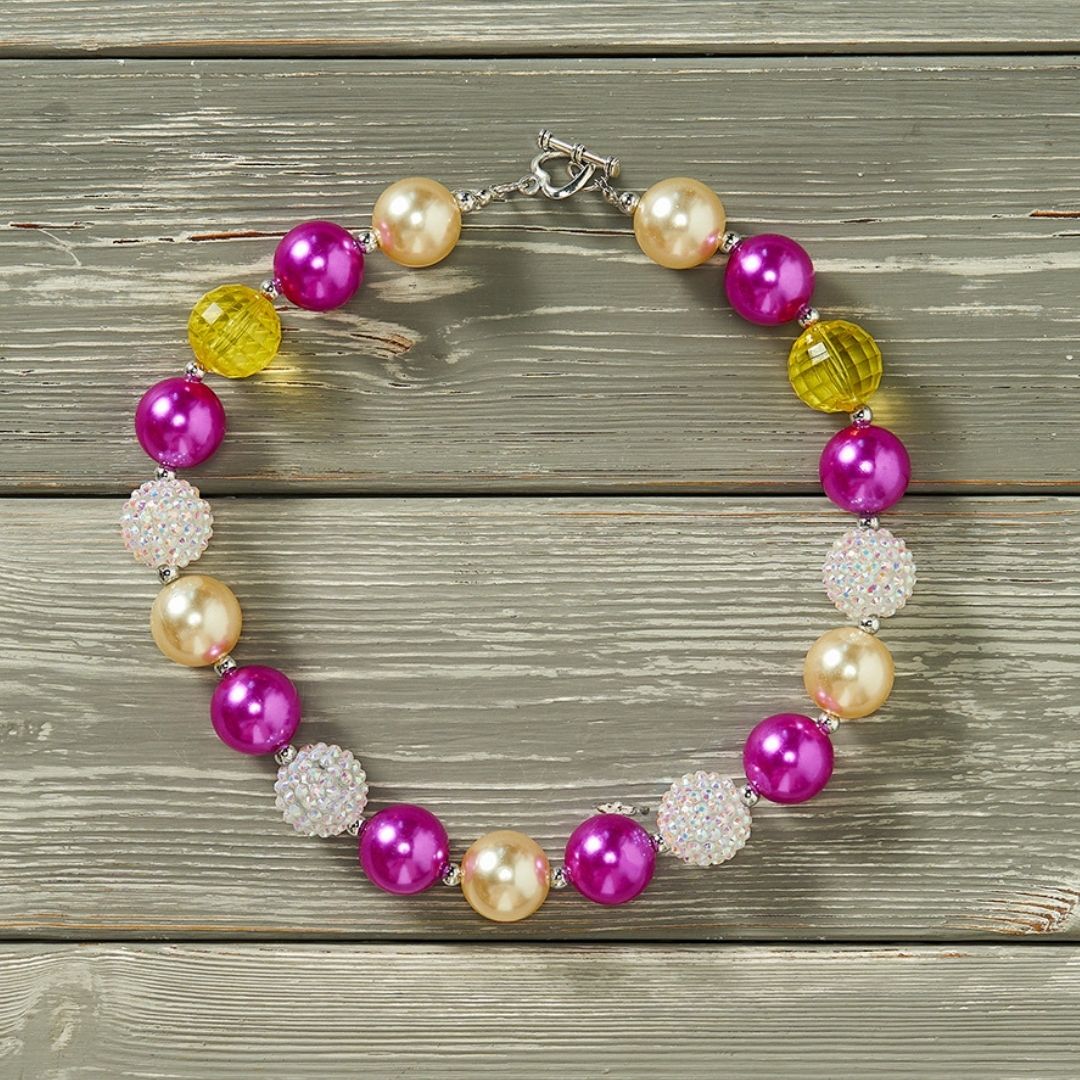 Hibiscus in the Breeze - Bubble Gum Necklace