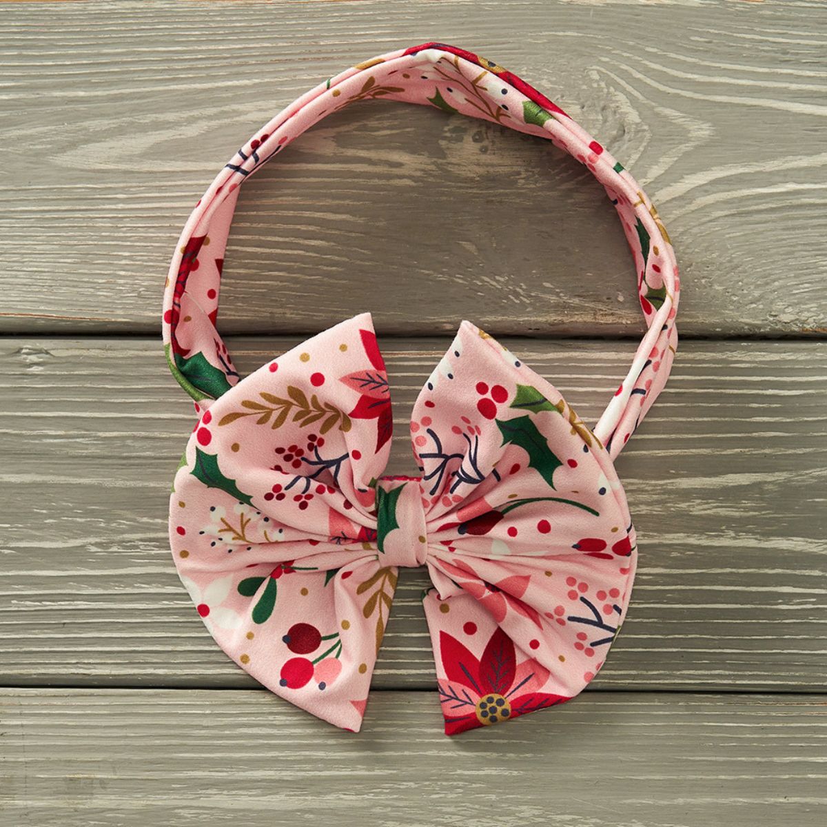 Poinsettias &amp; Plaid - Bow Headband