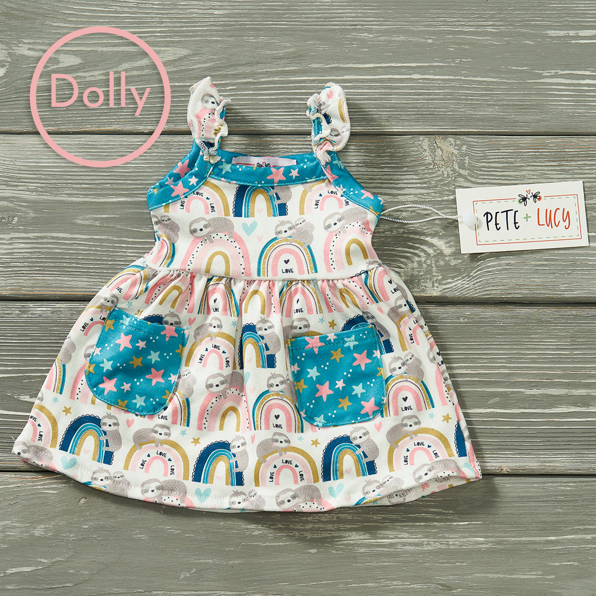 Rainbow Sloth - Dolly Dress