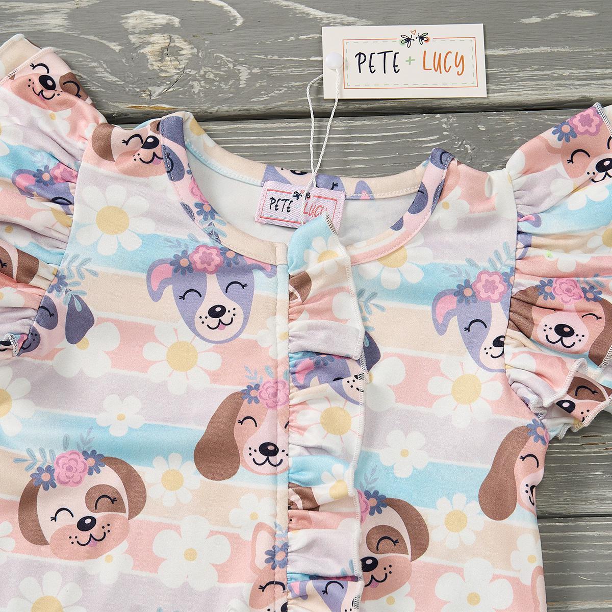 Puppy Blossoms - Girl Infant Romper
