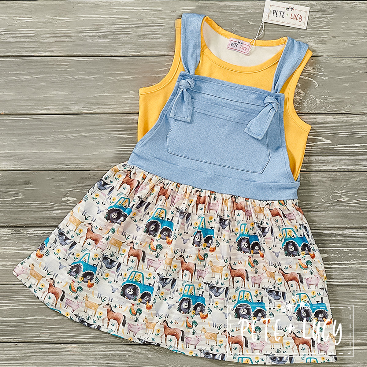 Down on the Farm: Overall Dress Set